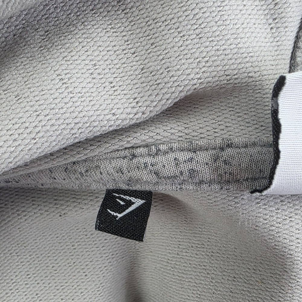 Gymshark Chalk Crop Vented Pullover Hoodie Womens Size Large Gray Speckled - Picture 5 of 8
